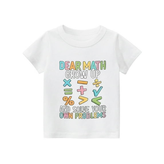 TAIAOJING Kids Toddler Little Boys T-Shirt Personality Fashion Letter Prints Short Sleeve Tee Shirts Tops Boho 2-3Y