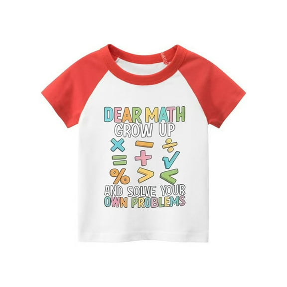 TAIAOJING Kids Toddler Little Boys T-Shirt Personality Fashion Letter Prints Short Sleeve Tee Shirts Tops Cute 6-7Y
