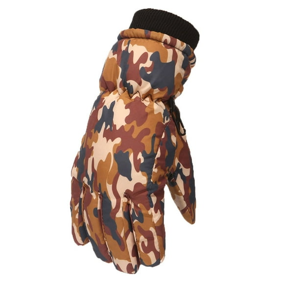 TAIAOJING Kids Winter Gloves Gloves Camouflage Winter Outdoor Skating Size Boys Snow Ski Windproof Warm M/L Kids Snowboarding Girls Kids Gloves & Mittens