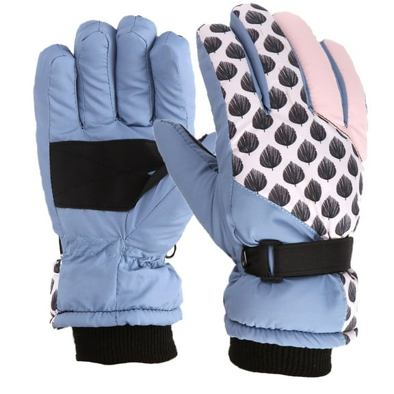 TAIAOJING Kids Winter Gloves Winter Outdoor Boys Girls Snow Skating Snowboarding Windproof Warm Gloves For 5 To 9 Years Old