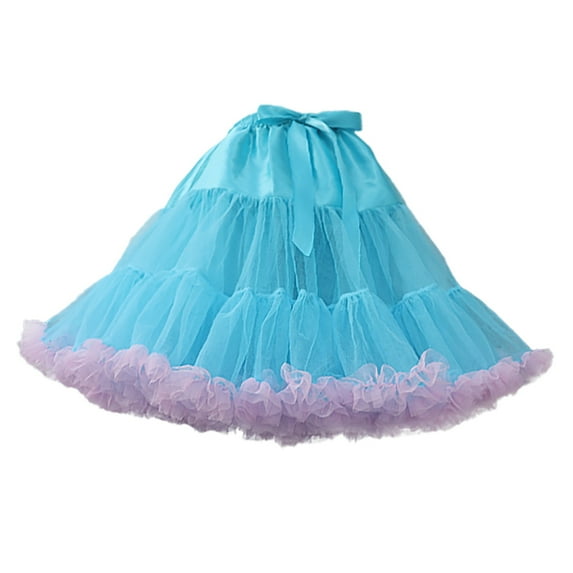 TAIAOJING Ladies Mesh Tutu Skirt Lengthened Double Layer Short Skirt Dance Skirt Bustier Skirt