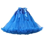 TAIAOJING Ladies Mesh Tutu Skirt Lengthened Double Layer Short Skirt Dance Skirt Bustier Skirt