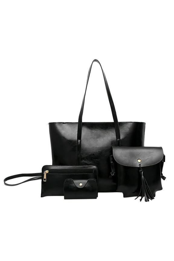 Leather Casual Women Handbag 4pcs Set Shoulder Bag Handbag Tote Holder Shopper Purse Bags
