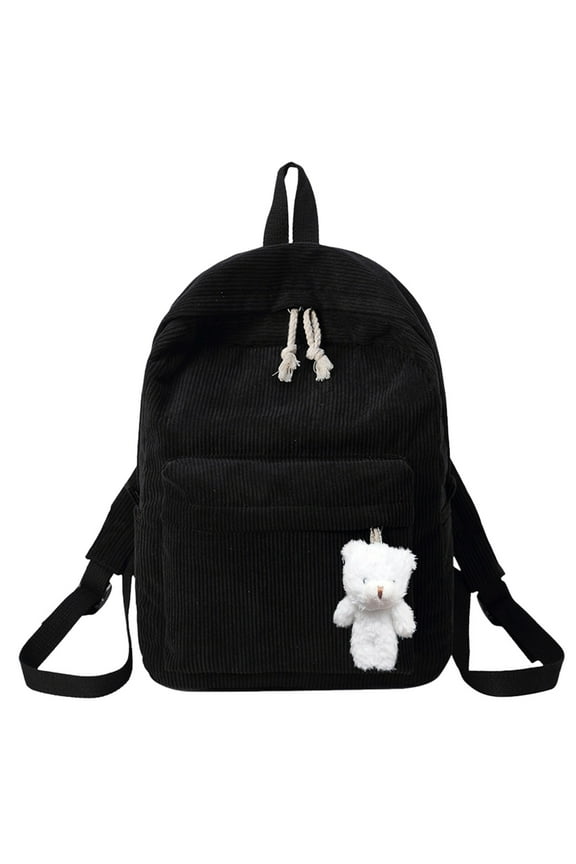 Lightweight Backpack for School Casual Shoulder Corduroy Backpack Student Fashion Bag Womens Bag Youth Simple Fashion Shoulder Bag