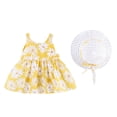 thumbnail image 1 of TAIAOJING Little Big Girls Dress Vintage Boho Print Princess Toddler Outfits Baby Suspender Girls Bowknot Floral Dress+Hat Girls Outfits Beach Sundress 18-24 Months, 1 of 7
