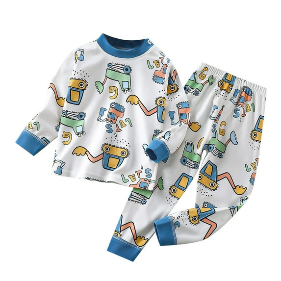 TAIAOJING Little Boys Girls Pajamas Sets Autumn Children's Underwear Set Cotton Baby Cotton Warm And Long Sleeve Pajamas Homewear 3-4 Years