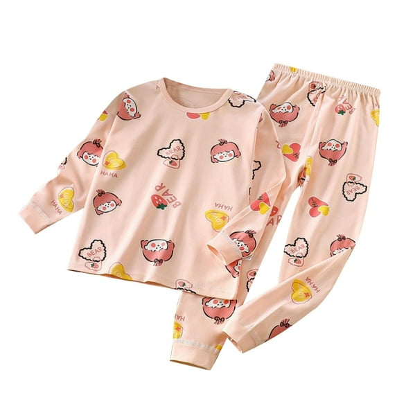 TAIAOJING Little Boys Girls Pajamas Sets Children's Clothing Autumn And Winter Homewear Underwear Set Cotton Baby Long Sleeve Baby Pajamas 12-18 Months
