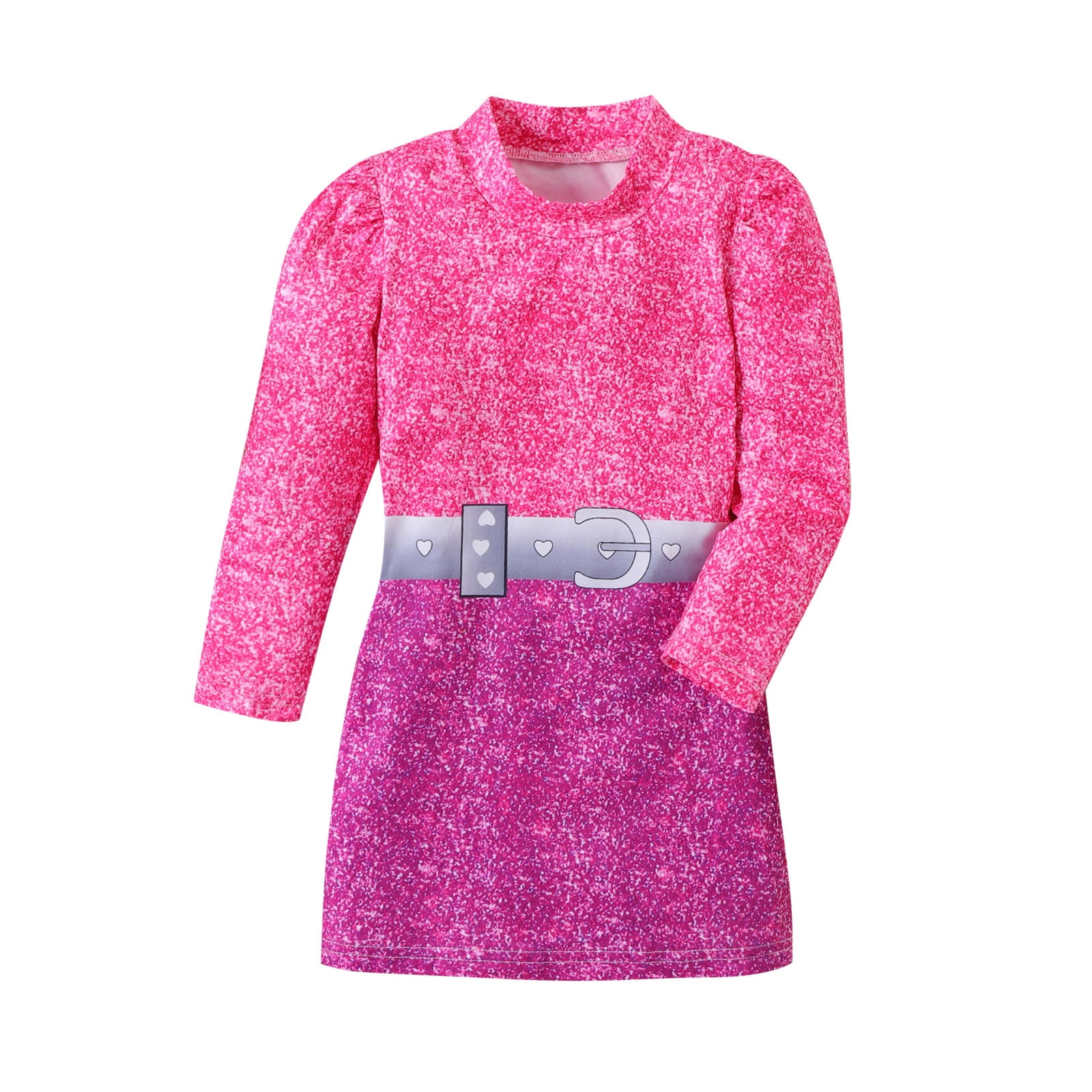 TAIAOJING Little Girl Long Sleeve Dress Toddler Girls Pink Dress Dance