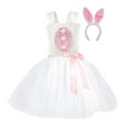 thumbnail image 1 of TAIAOJING Little Girls Princess Dress Toddler Pink Adorable Easter Bunny Princess Dress Cute Plush Rabbit Ears Party Mesh Tufted Dress 4-5 Years, 1 of 5