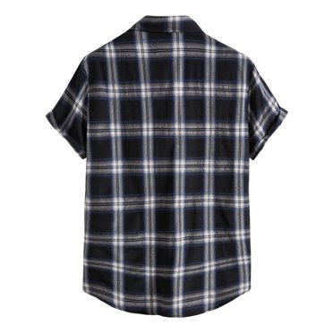 TAIAOJING Men Casual Shirts For Summer Solid Color Turndown Collar Short Sleeve Button Down Blouse Shirt