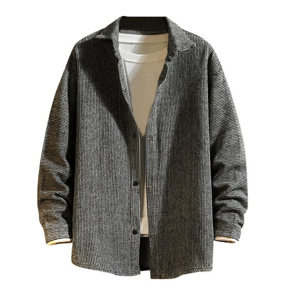 TAIAOJING Men's Bomber Jackets Fashion Corduroy Leisure Large Long Sleeve