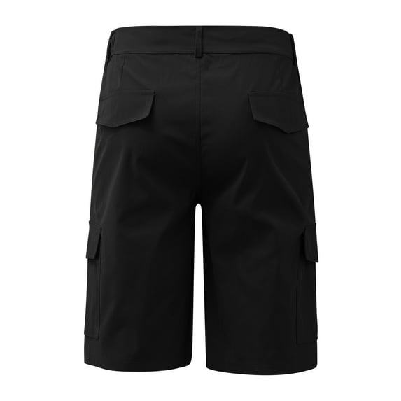 TAIAOJING Men's Cargo Short Male Summer Loose Solid Cargo Pant Semi Elastic Waist Zipper Fly Pocket Shorts Pants