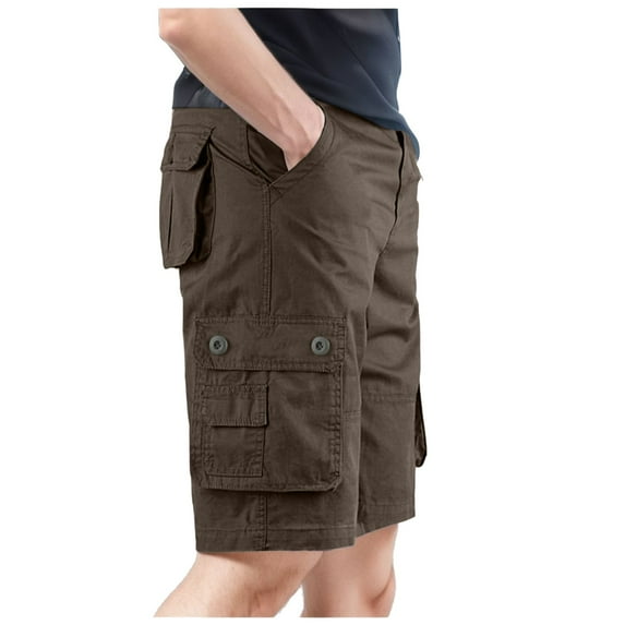TAIAOJING Men's Cargo Shorts Solid Color With Pocket And Fashion Summer Leisure Overalls Pants Shorts
