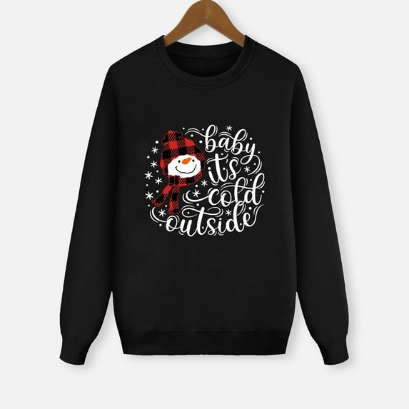 TAIAOJING Men's Christmas Family Matching Shirts Fashion Long Sleeve Letter Printed Casual Hoodless Sweatshirt Blouse Xmas Outfit Pullover