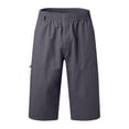 thumbnail image 1 of TAIAOJING Men's Drastring Pants Casual Solid Mid Waist Elastic Mid Waist Loose Cargo Shorts Multi Pockets Clothing, 1 of 6