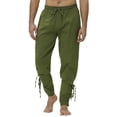 thumbnail image 1 of TAIAOJING Men's Drawstring Linen Pants Ankle Banded Pants With Drawstrings Solid Pants, 1 of 3