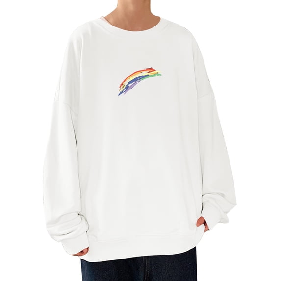 TAIAOJING Men's Graphic Crewneck Sweatshirt Autumn And Winter Loose Youth Casual Sports Printed Top Bottoming Shirt