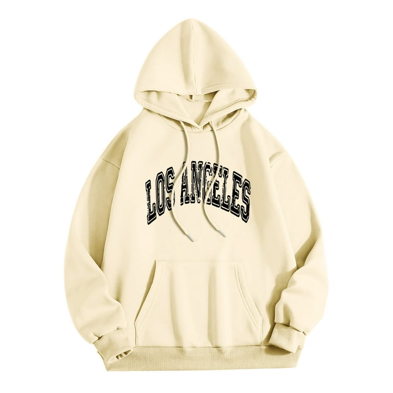 TAIAOJING Men s Hoodies Sport Pullover Los Angel Letter Graphic