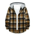 thumbnail image 1 of TAIAOJING Men's Plaid Shacket Shirt Jacket Autumn And Winter Casual Autumn And Winter Plaid Print Shirt Long Sleeve Hooded Collar Shirt Blouse, 1 of 9