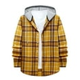thumbnail image 1 of TAIAOJING Men's Plaid Shacket Shirt Jacket Autumn And Winter Casual Shirt Plaid Print Hooded Collar Long Sleeve Blouse Shirt, 1 of 9