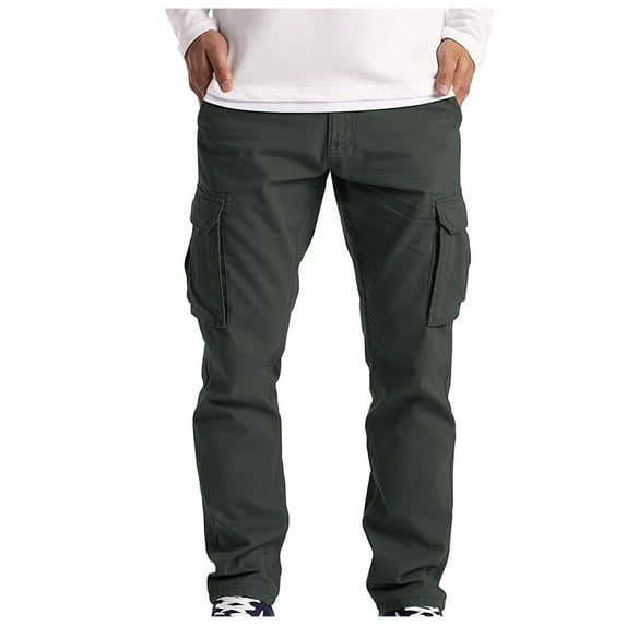TAIAOJING Men's Relaxed Straight-Fit Pants Cargo Wear Cargo Full 6 Pocket Work Pants Trousers Combat Pants Bottoms