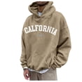 thumbnail image 1 of TAIAOJING Men's Sweatshirt CALIFORNIA Letter Printed Autumn And Winter Fashion Casual Loose Plus Size Hooded Pullover Sweatshirts With Big Pocket, 1 of 5