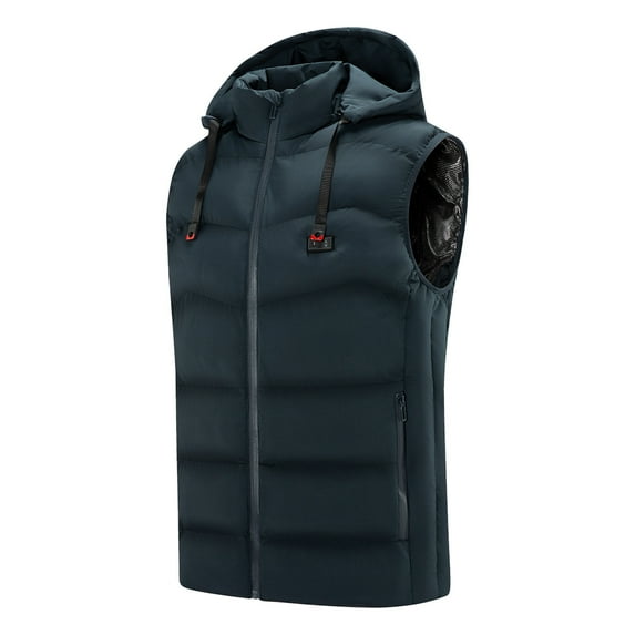 TAIAOJING Men's Wool Blend Coat Charging Dual Control Three 9- Smart USB Temperature Heating Control Geart Wo Vest Vest And & Outwear Jacket