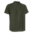 thumbnail image 1 of TAIAOJING Mens Button Down Shirts Long Sleeve Tunic Vintage Lace Up Blouse Tops, 1 of 4