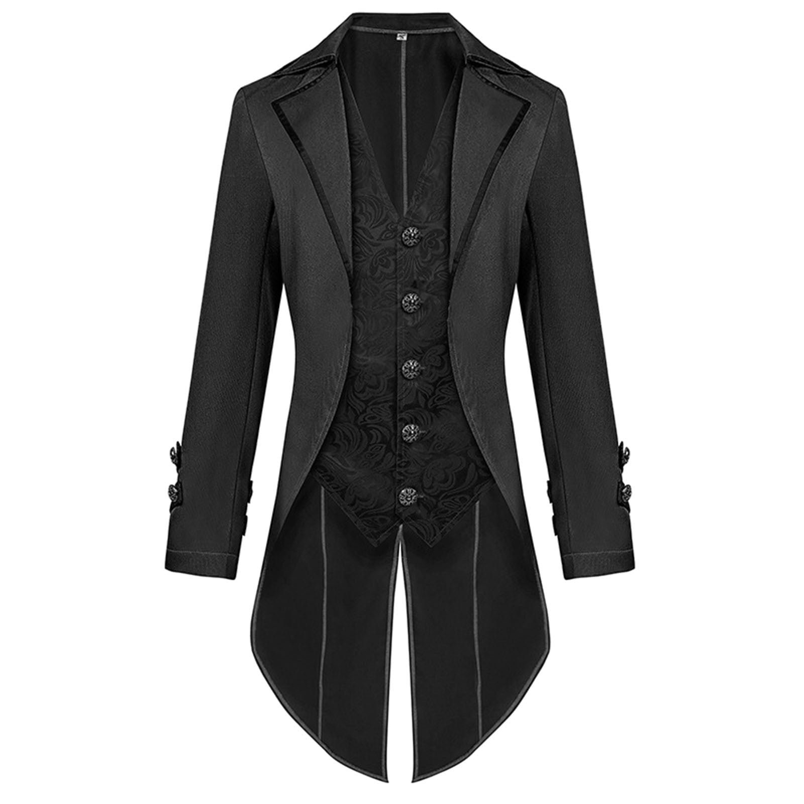 Tailcoat Jacket Rocker TAIAOJING Mens Fashion Vintage Tailcoat Jacket Gothic Frock Lapel ...