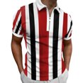 thumbnail image 1 of TAIAOJING Mens Half Zipper Polo Shirt Male Print Turn Down Collar Short Sleeve Casual Shirts, 1 of 4