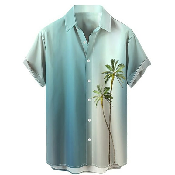 TAIAOJING Mens Hawaii Button Down Shirts Short Sleeve Floral Shirt For Tropical Casual Printed Beach Shirts