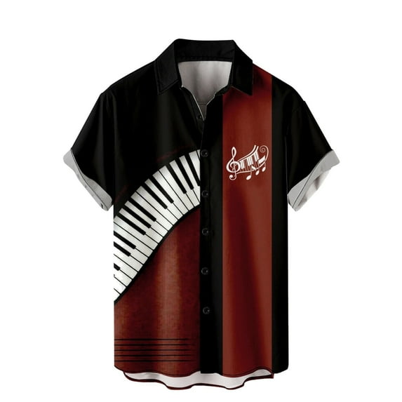 TAIAOJING Mens Hawaii Button Down Shirts Short Sleeve Hawaiian Casual Summer Shirts Printed Fit Beach Shirts With Pocket