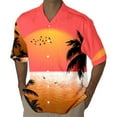 thumbnail image 1 of TAIAOJING Mens Hawaii Button Down Shirts Short Sleeve Short Sleeved Casual Style Shirt 3D Print Seaside Coconut Sunset Print Short Sleeved Cardigan Button Lapel Shirt, 1 of 4