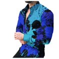 thumbnail image 1 of TAIAOJING Mens Long Sleeve Floral Shirts Tie-dye Printed Lapel Cardigan Loose Special Work Button Down Blouse Shirt, 1 of 5