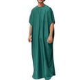 thumbnail image 1 of TAIAOJING Mens Muscle T Shirt Casual Solid Crewneck Robe Long Sleeve Button Pocket Jubba Thobe Streetwear Tee Shirt, 1 of 7