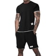 thumbnail image 1 of TAIAOJING Mens Short Sets 2 Piece Outfits Summer Short Sleeve T Shirt Shorts Handsome Sports Short Style Suit Casual Set, 1 of 5