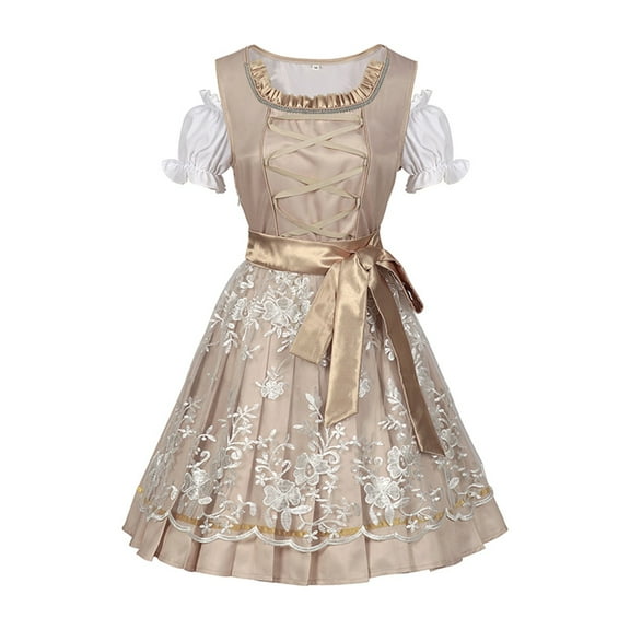 TAIAOJING Oktoberfest Women Dirndl Dresses Traditional Bavarian Dress for Carnival