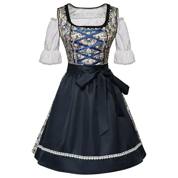 TAIAOJING Oktoberfest Women Dirndl Dresses Traditional Bavarian Dress for Carnival