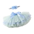 thumbnail image 1 of TAIAOJING Outfit Clothes Set Toddler Baby Girls Soft Fluffy Tutu Skirt Solid Bowknot Party Carnival Mesh Tulle Tutu Skirt With Hairband 0-6 Months, 1 of 4