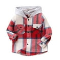 thumbnail image 1 of TAIAOJING Plaid Jacket for Girls Boys Kids Toddler Child Baby Boys Girls Shirt Plaid Long Sleeve Lapel Button Down Winter Shirt Coat Outerwear Jackets 3-4 Years, 1 of 7