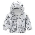 thumbnail image 1 of TAIAOJING Girl Boy Fall Spring Jacket Lightweight Printing Hooded Zipper Toddler Sunscreen Summer Kids Coats Girls Coat& Lightweight Outwear 3-4 Years, 1 of 3