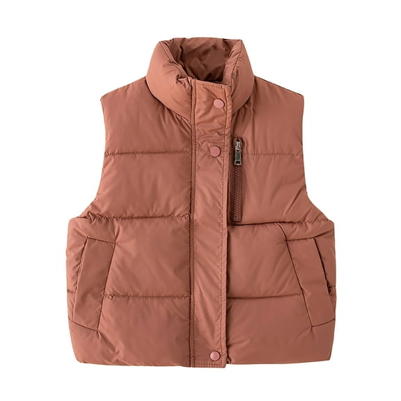 TAIAOJING Down Puffer Jacket for Girls Boys Kids Toddler Baby Boys Autumn Winter Sleeveless Zip UP Boys Coat Clothes Outwear Hooded Outwear Parka 18-24 Months