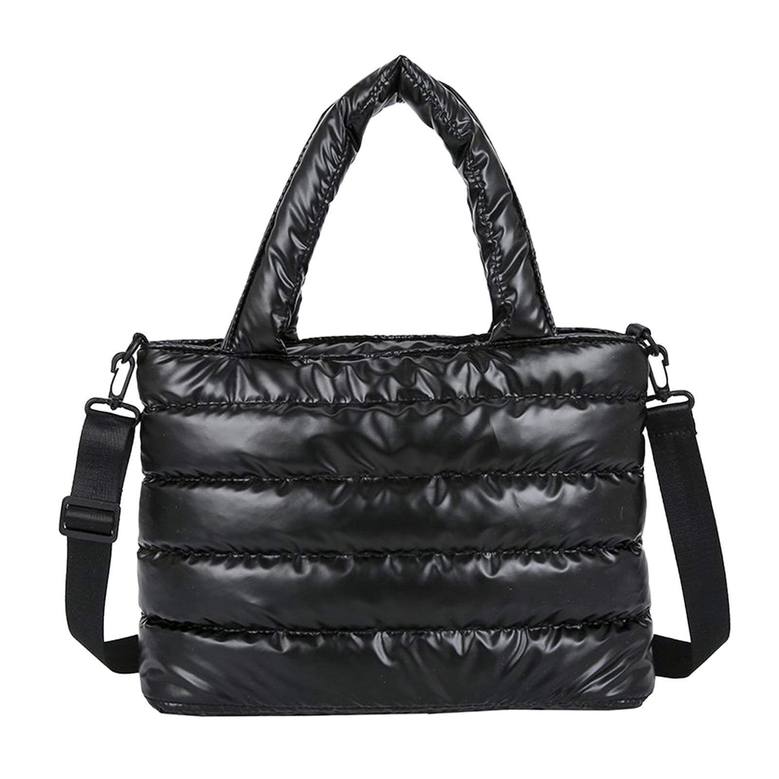 ★TOUT Y EST★ Women's Quilted Shoulder Bag BlackQP222WBG41 Lotpreco Women's Quilted Padded Puffy Shoulder Bag, Large
