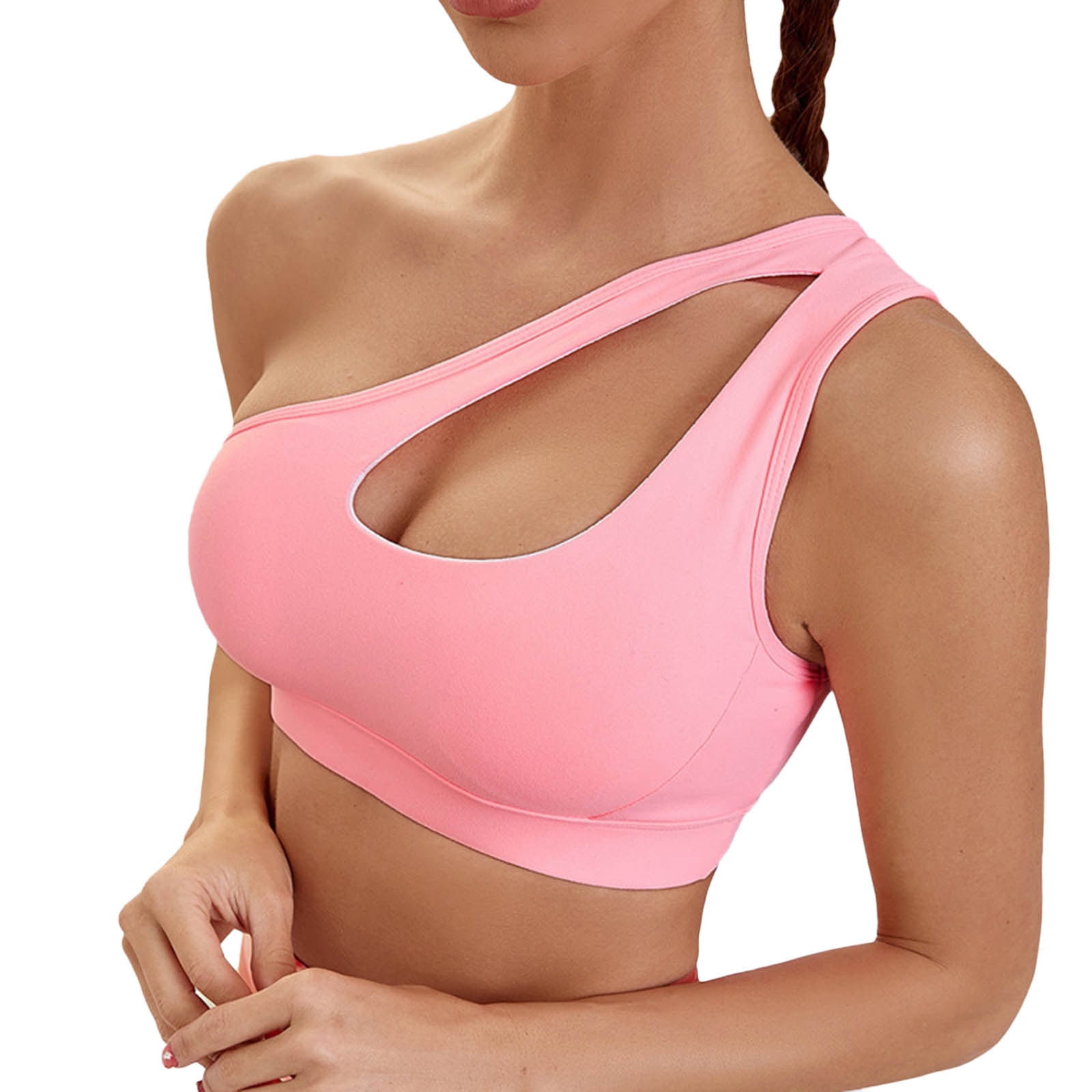 TAIAOJING Push Up Bras for Women One Shoulder Plus Size Exercise Shake  Proof Yoga Bra Underwear Brassiere 