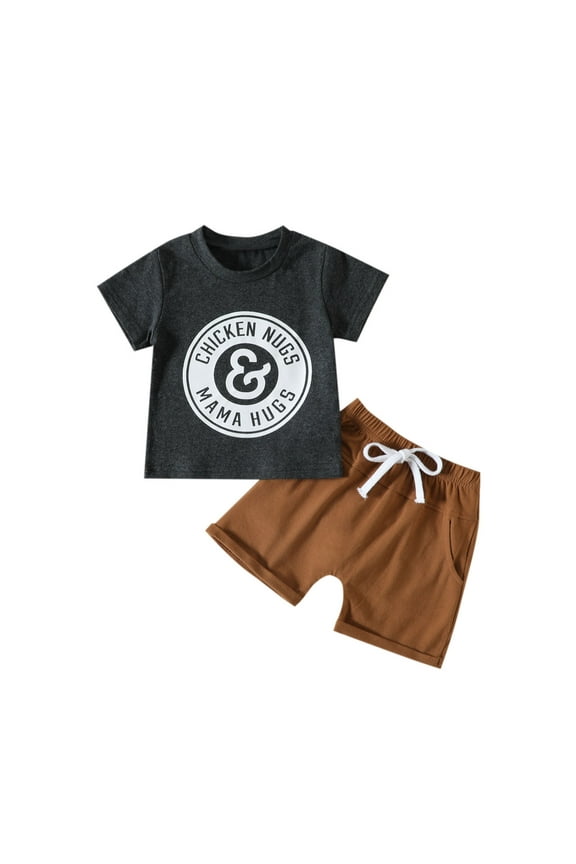 Short Sleeve T-Shirt Tops Shorts Cartoon Cotton Blend, Activewear (Infant)