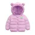 thumbnail image 1 of TAIAOJING Snowsuit Romper Jacket for Girls Boys Kids Toddler Baby Girls Boys Winter Warm Snowsuit Bear Ears Hooded Jumpsuit Down Coat Romper Padded Fall Jacket Coats 18-24 Months, 1 of 4