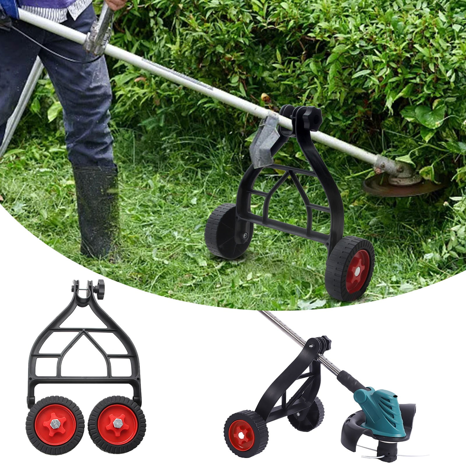 TAIAOJING String Trimmer Support Wheels Attachment Wheels Auxiliary ...