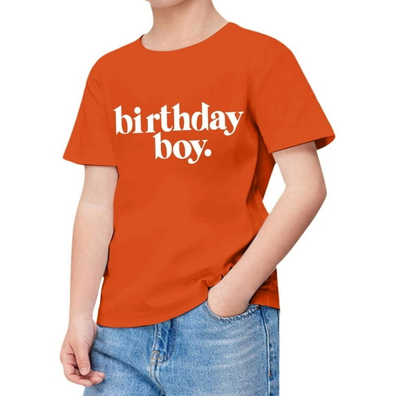 TAIAOJING T-Shirts For Teen Kids Boys Child Short Sleeve Happy Brithday Prints T Shirt Trendy Tee Tops Trendy Baby Daliywear 10-11 Years