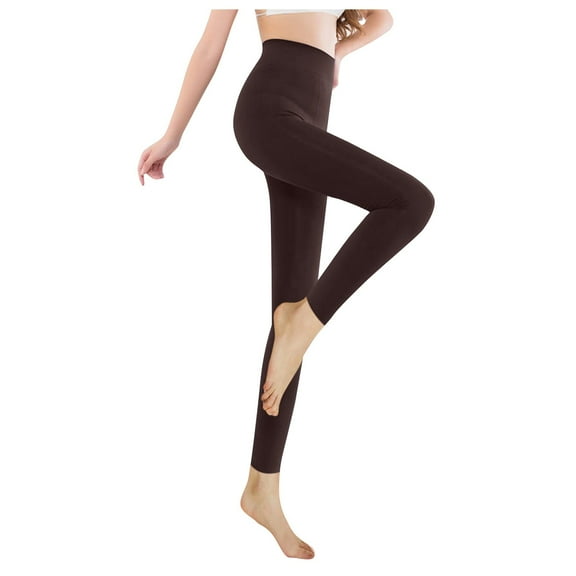 TAIAOJING Thermal Leggings For Women Tights Warm Thickened Silken Mist Solid Color Seamless Stretch Lined Thermal Pantyhose Leggings Pants