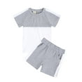 thumbnail image 1 of TAIAOJING Toddler Baby Boy Summer Clothes Kids Unisex Summer Tshirt Shorts Soft Patchwork Cotton 2PC Sleepwear Outfits Clothes For 9-10 Years, 1 of 2